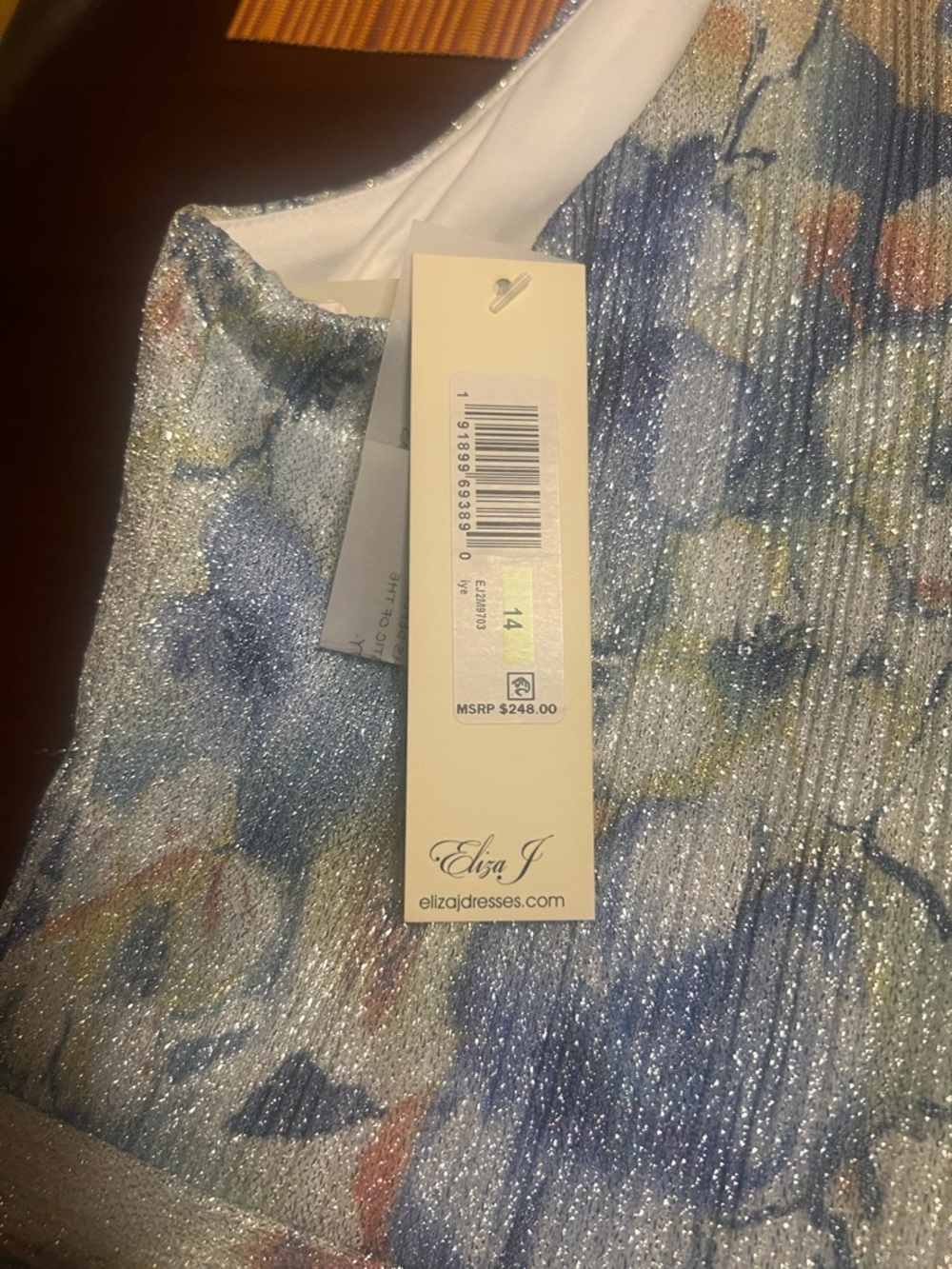 NWT Eliza J Sleeveless Halter Floral Maxi Dress in Blue and Cream Jewel Collar 1 - Picture 8 of 8